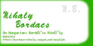 mihaly bordacs business card